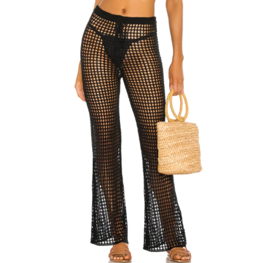 superdown Elektra Crochet Pant in Black NWT Size Medium